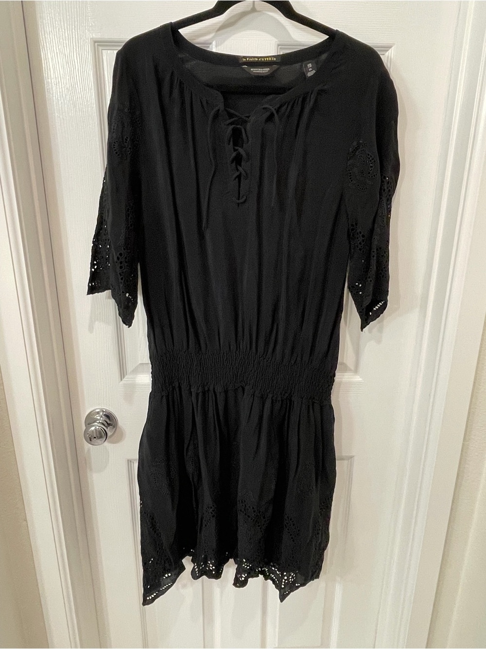 Scotch & Soda Black Lace-Up dress